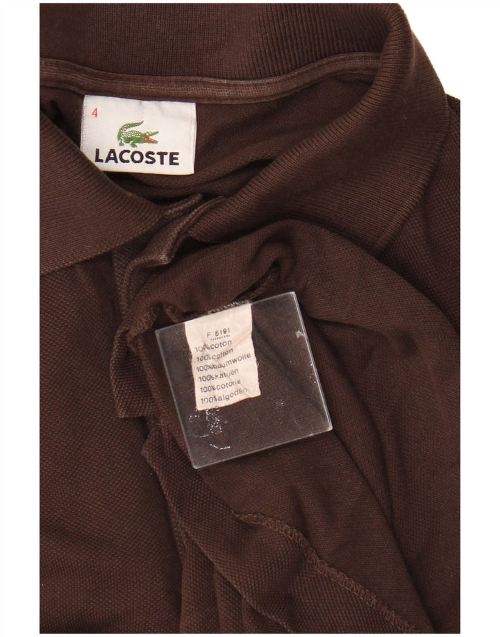 Lacoste Mens Polo Shirt Size 4 Medium Brown Cotton
