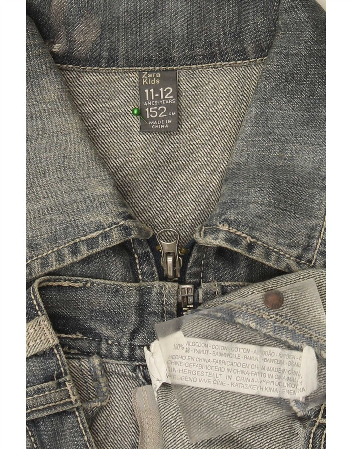 Zara Boys Denim Jacket 11-12 Years Blue Cotton