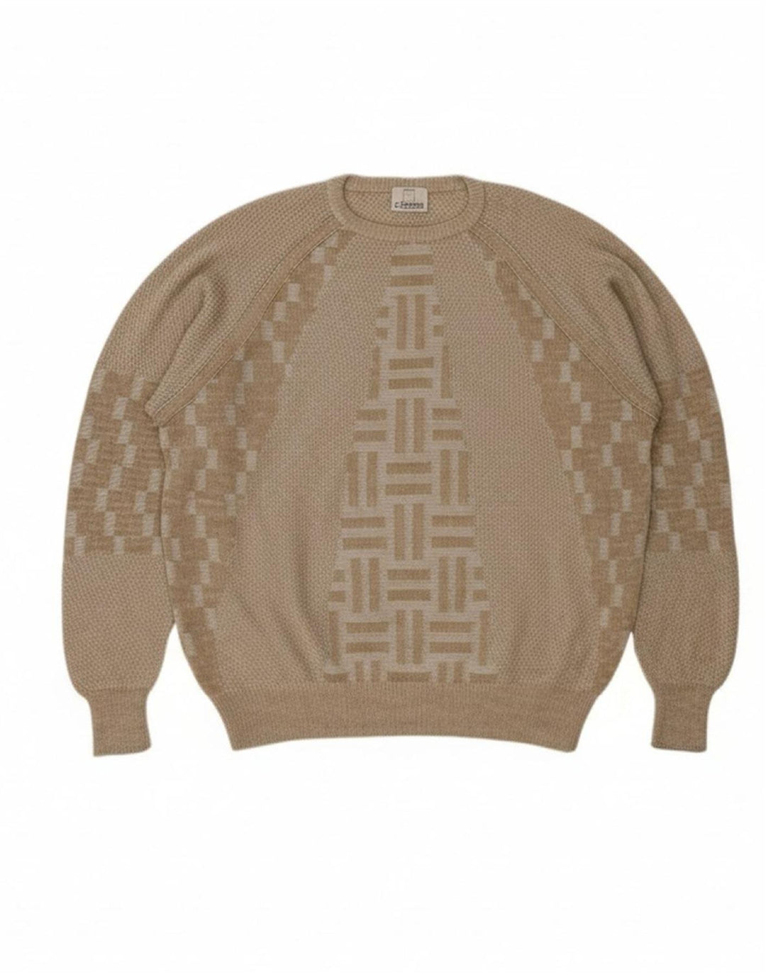 4 CASTELLA Mens Crew Neck Jumper Sweater XL Grey Geometric