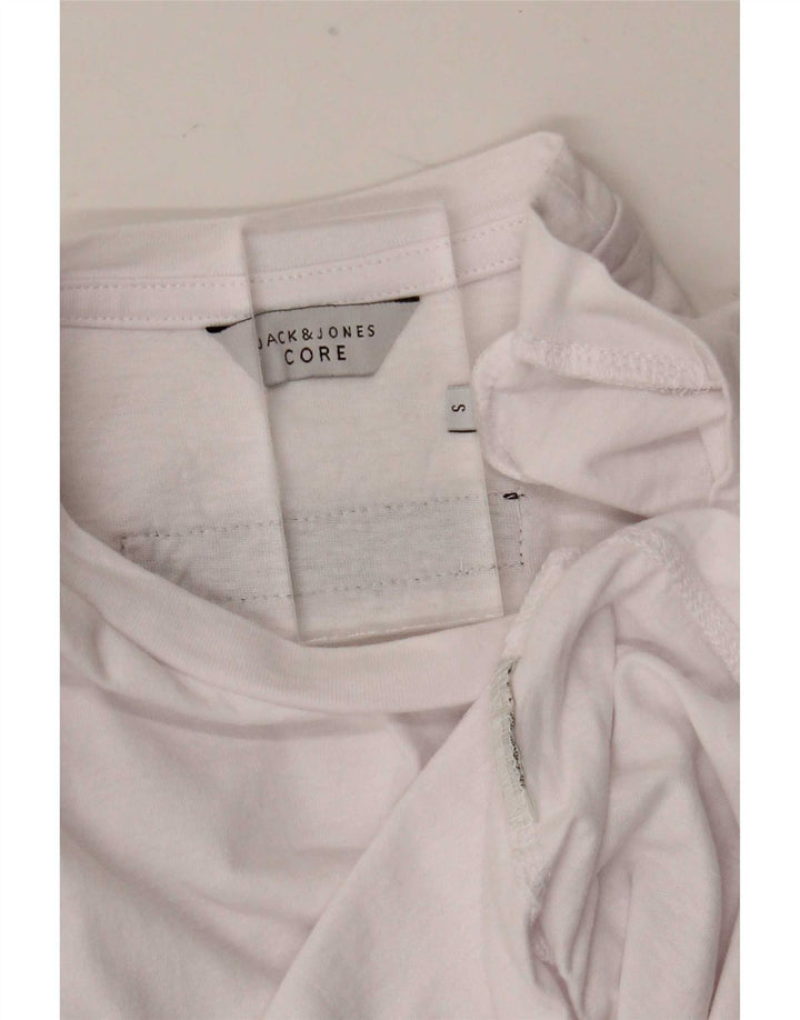 Jack & Jones Mens Graphic Top Long Sleeve Small White