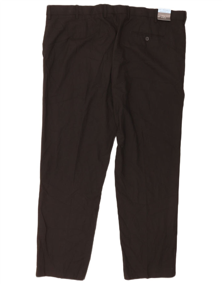 Marks & Spencer Mens Regular Fit Chino Trousers W44 L31 Black Polyester