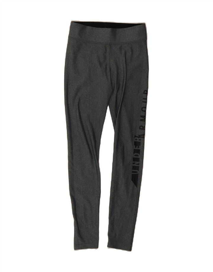 UNDER ARMOUR Womens Graphic Leggings UK 4 XS  Grey Vintage Under Armour and Second-Hand Under Armour from Messina Hembry 