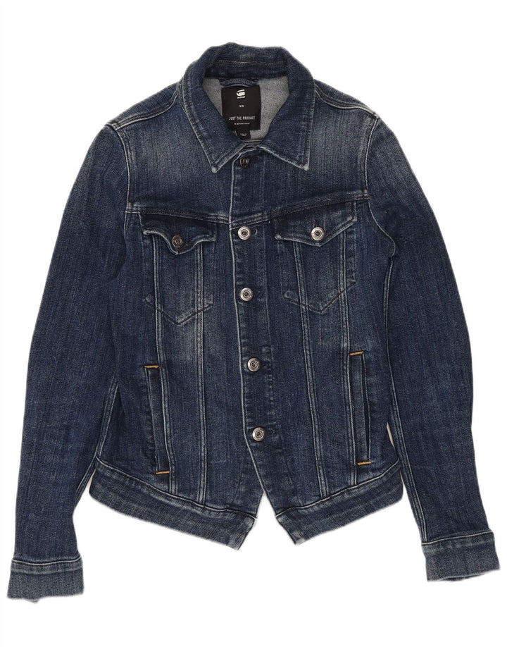 G-STAR Womens Crop Denim Jacket UK 6 XS Navy Blue Cotton