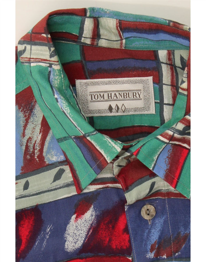 VINTAGE Mens Short Sleeve Shirt Medium Multicoloured Patchwork Vintage Vintage and Second-Hand Vintage from Messina Hembry 