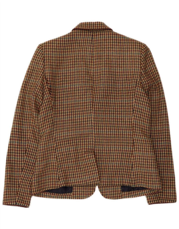 RICH & ROYAL Womens 1 Button Blazer Jacket EU 38 Medium Brown Houndstooth
