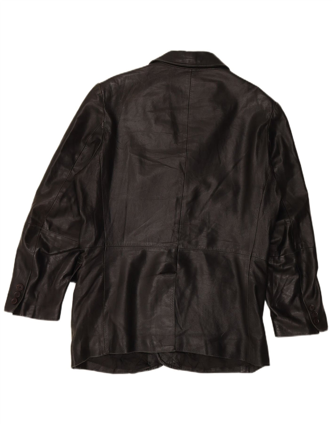 CONBIPEL Mens 3 Button Leather Blazer Jacket IT 54 XL Black Leather