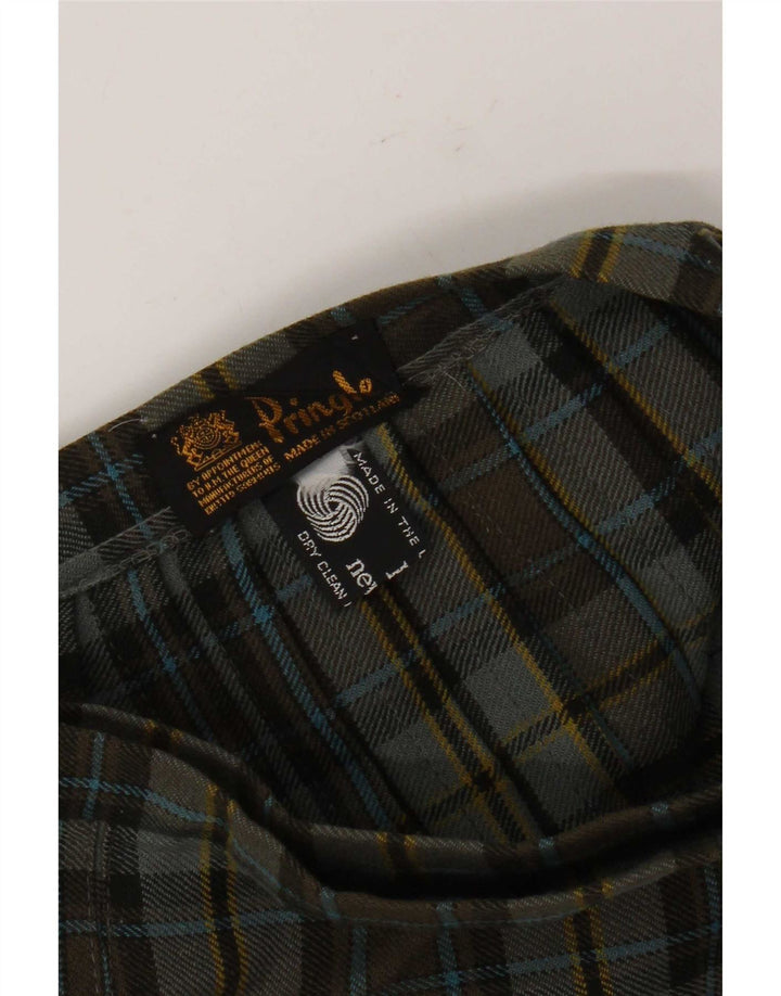 Pringle Womens Kilted Wrap Skirt W26 Small Green Check New Wool