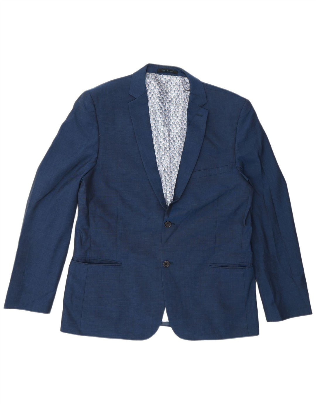 Ted Baker Mens 2 Button Blazer Jacket UK 42 XL Blue Wool