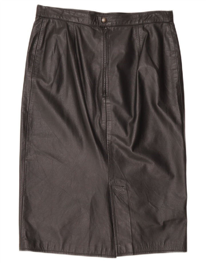 Vintage Womens Leather Skirt W32 Large Black