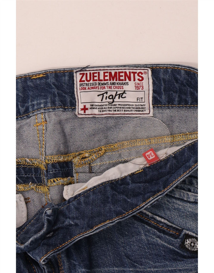 Zu Elements Mens Distressed Slim Jeans W34 L34 Blue