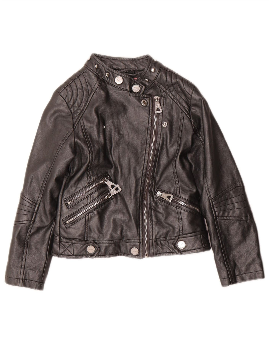URBAN REPUBLIC Girls Leather Biker Jacket 5-6 Years Black