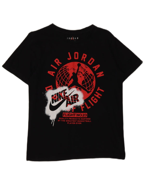 Jordan Boys Graphic T-Shirt Top 12-13 Years Large Black Cotton