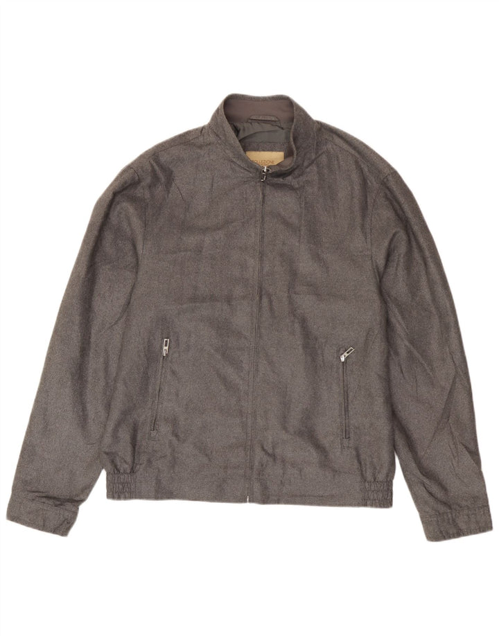 Marks & Spencer Mens Bomber Jacket UK 38 Medium Silver Polyester