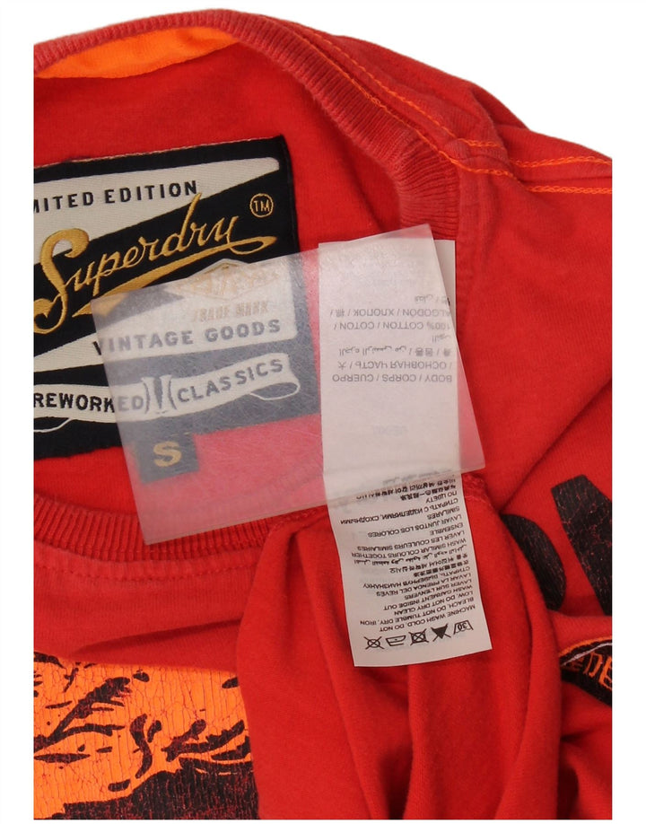 Superdry Mens Graphic T-Shirt Top Small Red Cotton