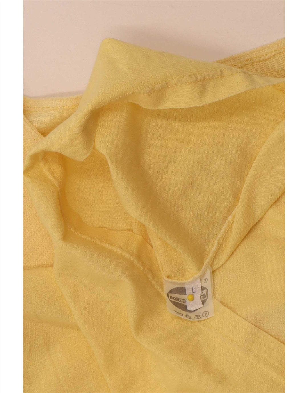 Portobello’s Mens Short Sleeve Pullover Shirt Large Yellow Cotton