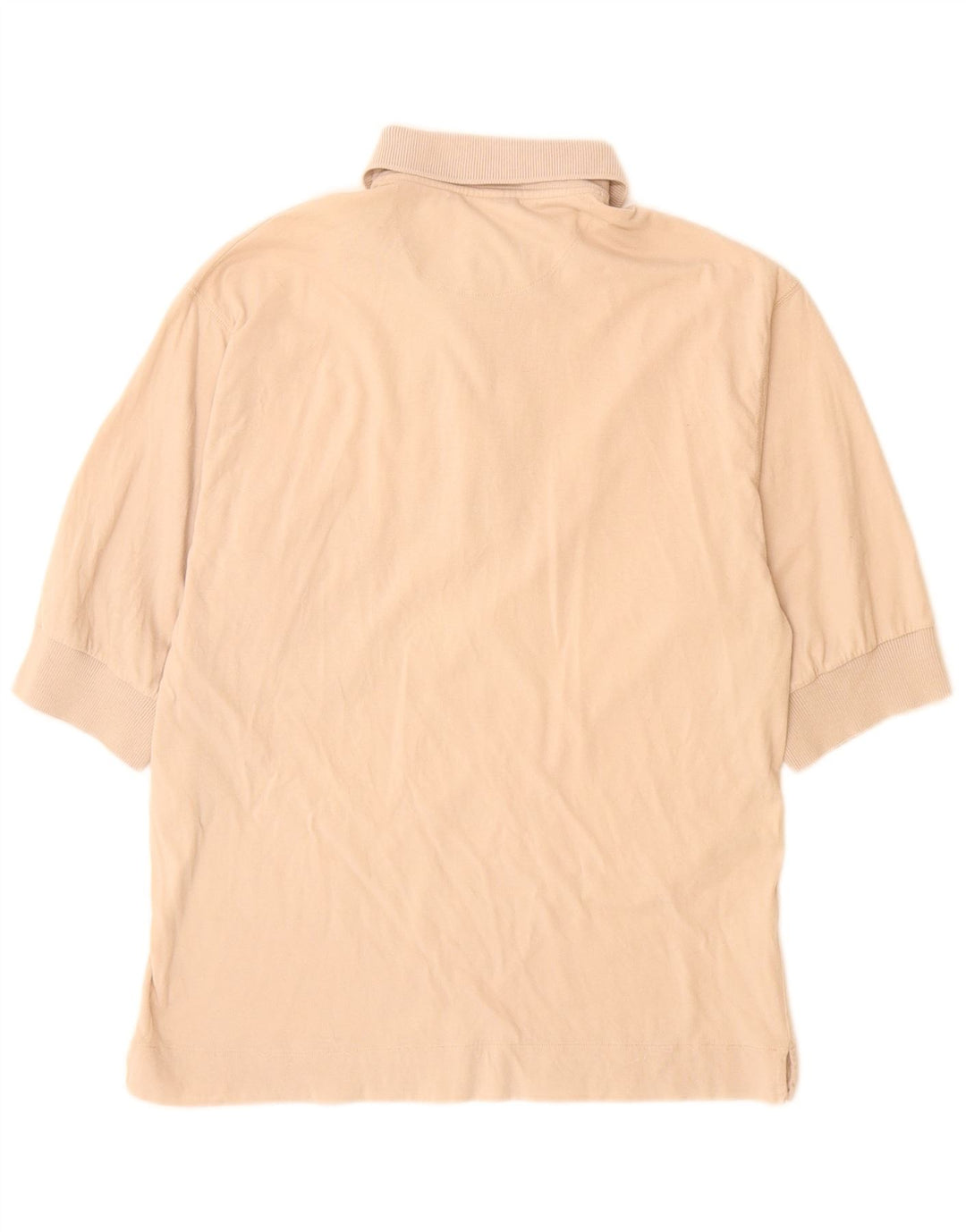 BENETTON Mens Polo Shirt Medium Beige Cotton