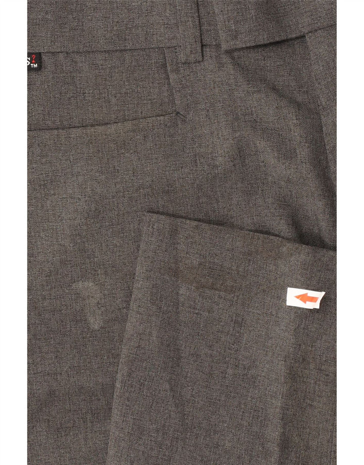 Guess Mens Straight Suit Trousers W32 L30 Grey Polyester