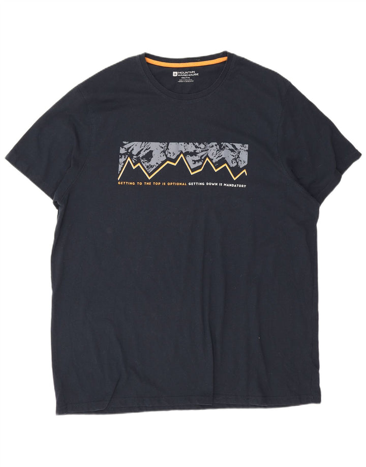 Mountain Warehouse Mens Graphic T-Shirt Top 3XL Navy Blue Cotton