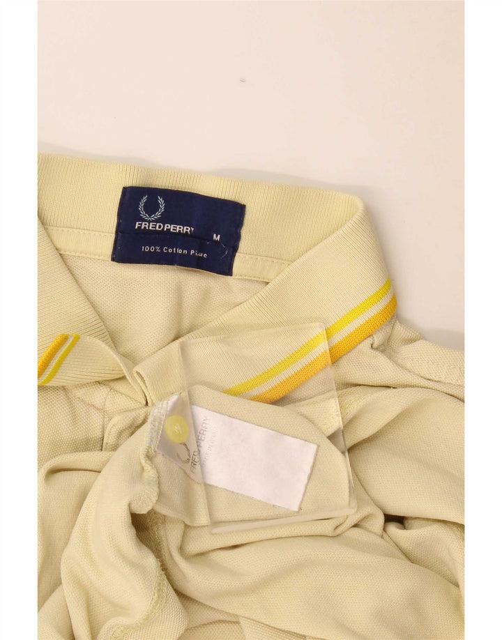 Fred Perry Mens Polo Shirt Medium Yellow Cotton