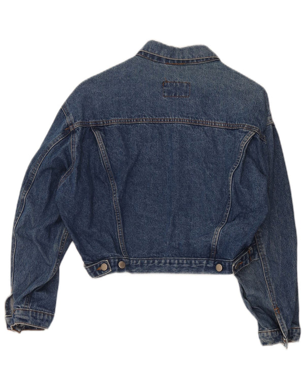 Oxygen Womens Crop Denim Jacket UK 12 Medium Blue