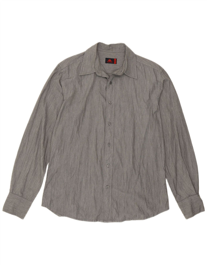 Kappa Mens Shirt Medium Grey Pinstripe Cotton
