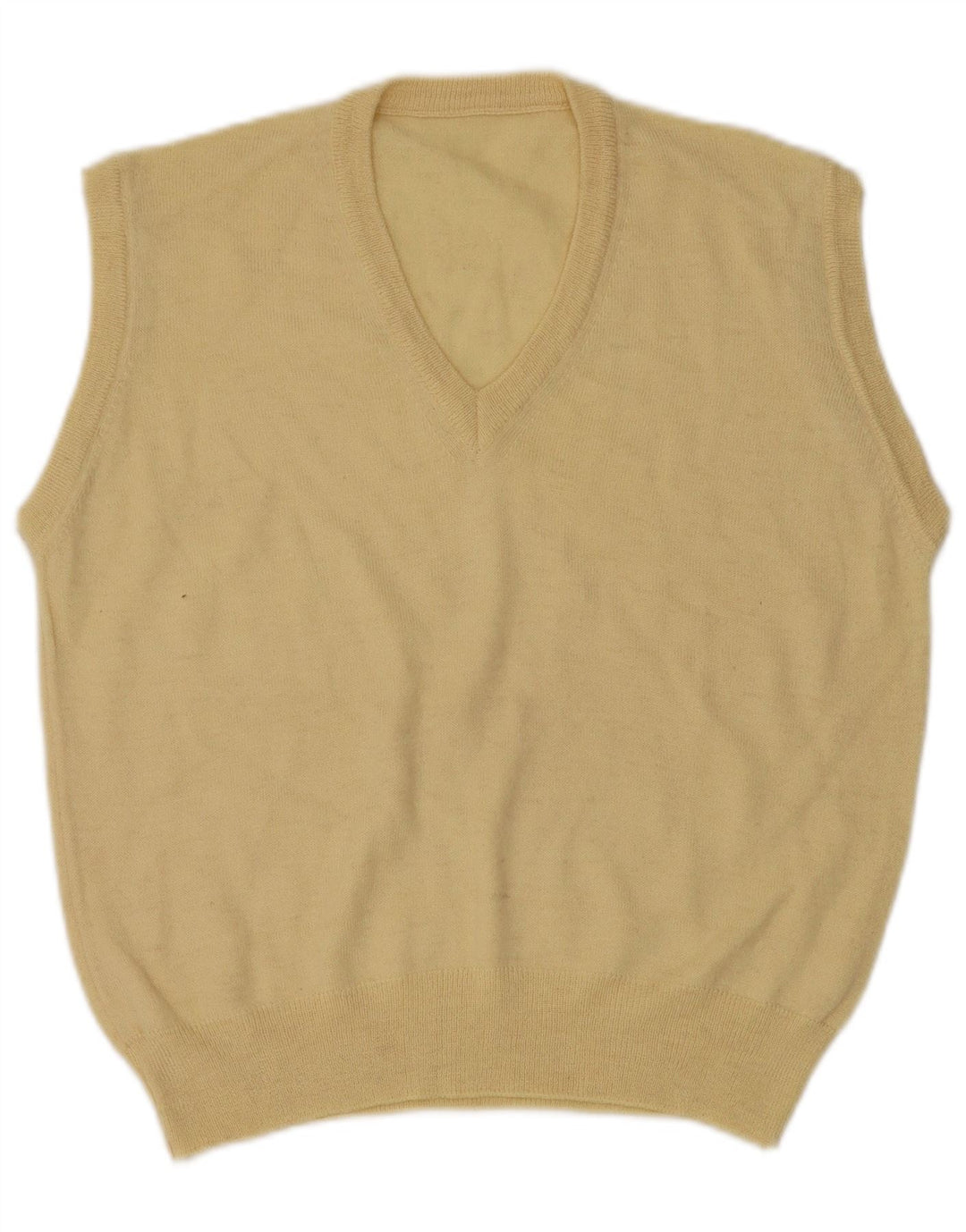 VINTAGE Mens Vest Tank Top Medium Yellow