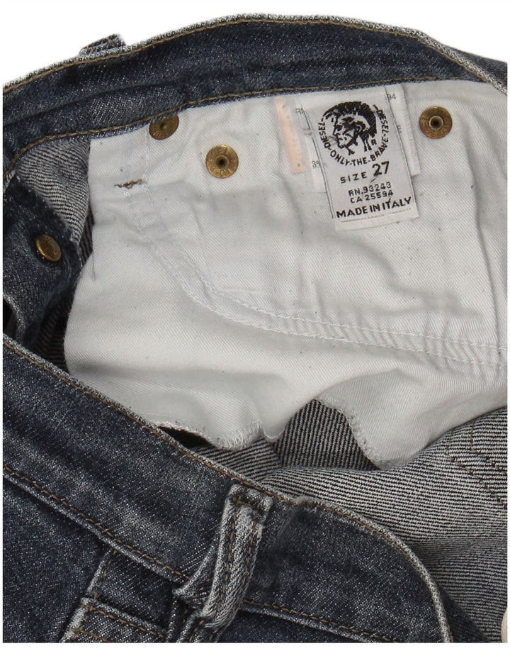 DIESEL Womens Straight Jeans W27 L30 Navy Blue Cotton