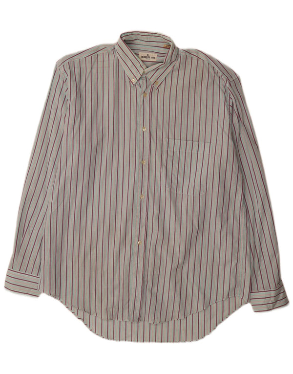 Cerruti 1881 Mens Shirt Size 40 15 3/4 Medium Blue Striped Cotton Classic