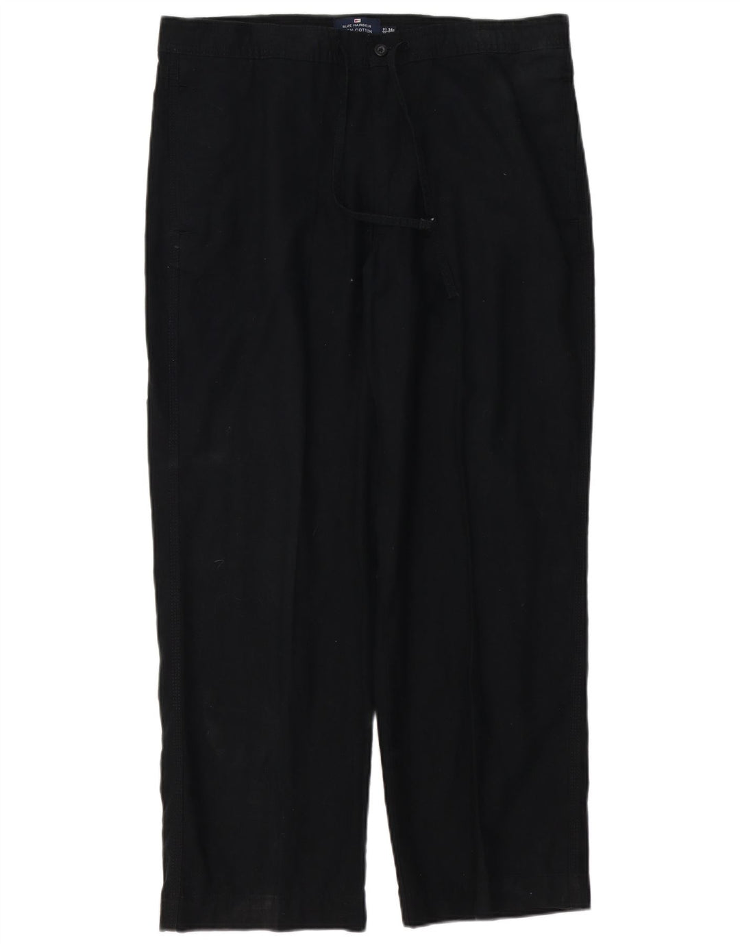MARKS & SPENCER Mens Blue Harbour Straight Casual Trousers W36 L29 Black