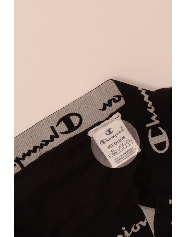 CHAMPION Womens Graphic Tracksuit Trousers UK 12 Medium  Black
