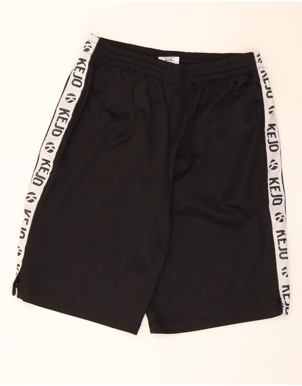 Kejo Mens Graphic Sport Shorts Medium Black Colourblock Polyester
