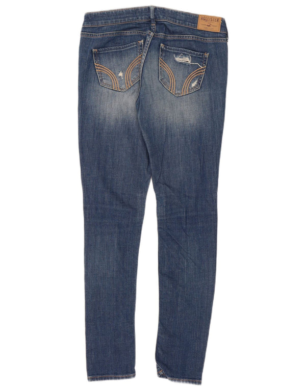 Hollister Womens Distressed Skinny Jeans US 5 Small W27 L29 Blue Cotton
