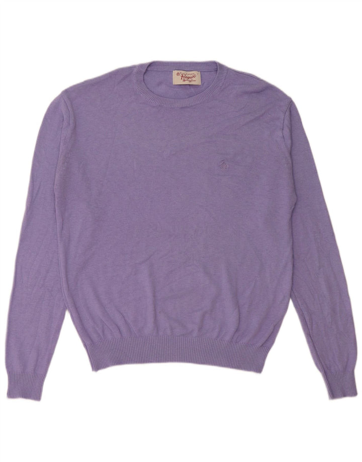 Penguin Mens Crew Neck Jumper Sweater Large Purple