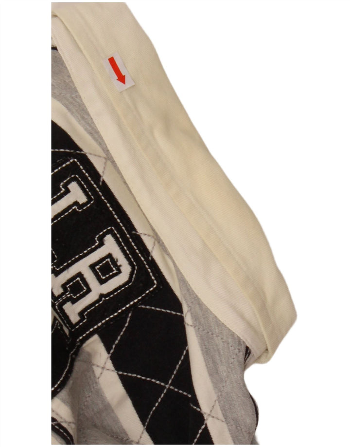 LOTTO Mens Graphic Long Sleeve Rugby Polo Shirt Medium Black Striped