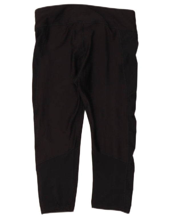 Under Armour Womens Heat Gear Capri Leggings UK 12 Medium Black Polyester