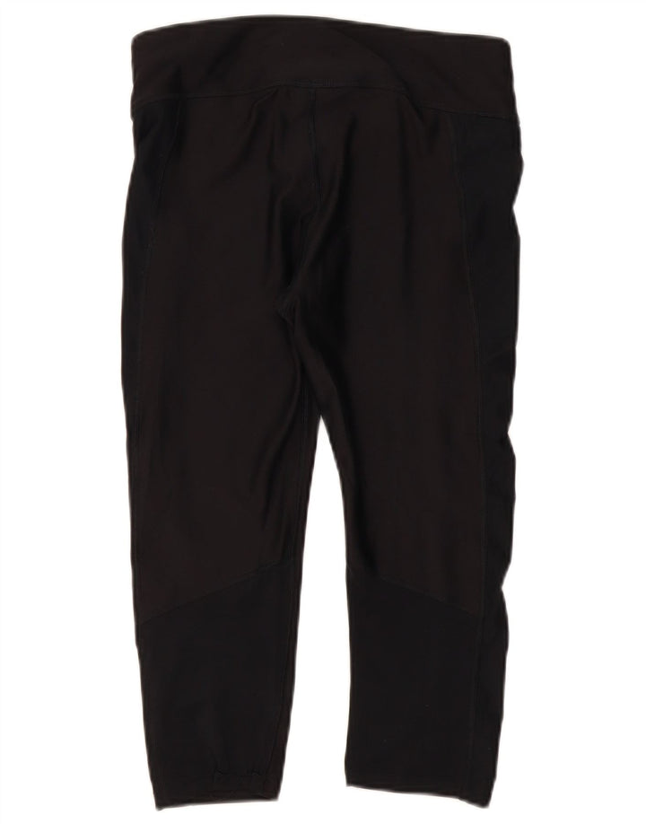 Under Armour Womens Heat Gear Capri Leggings UK 12 Medium Black Polyester