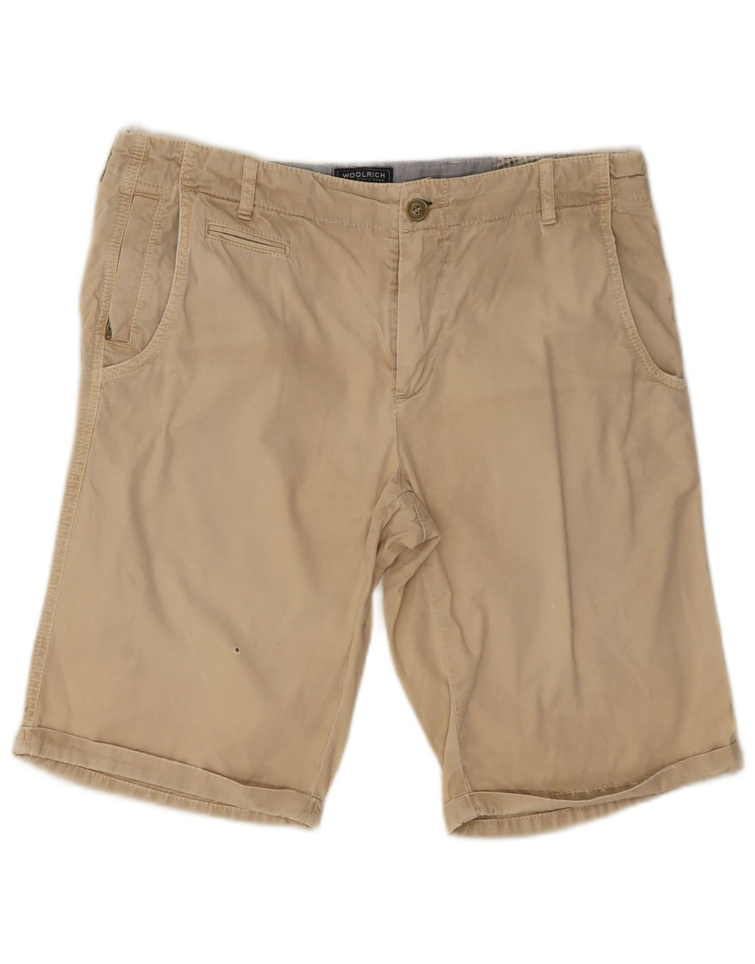 Woolrich Mens Chino Shorts W34 Large Beige Cotton