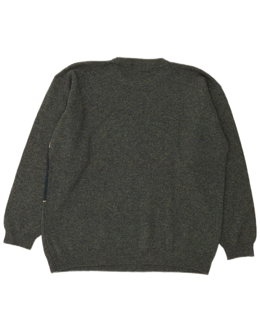 Marks & Spencer Mens Crew Neck Jumper Sweater Large Green Colourblock