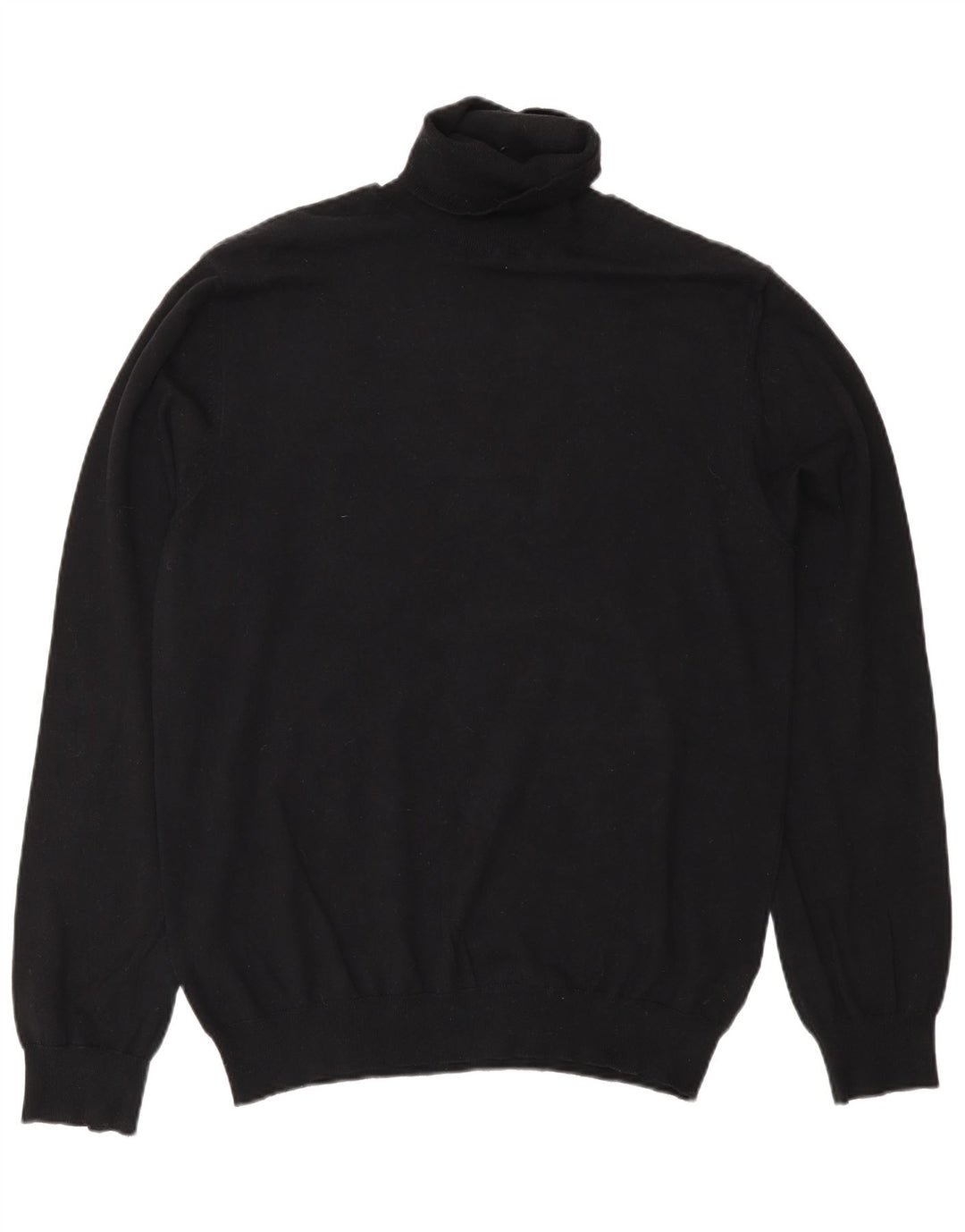French Connection Womens Roll Neck Jumper Sweater UK 14 Medium Black Cotton
