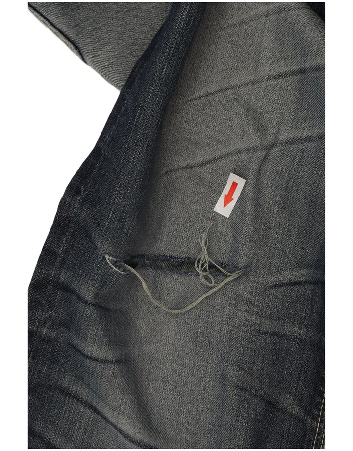 Superdry Mens Officer Straight Jeans W34 L32 Blue Cotton