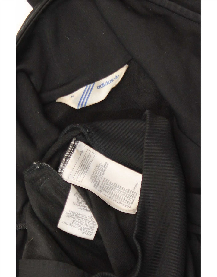 Adidas Womens Graphic Tracksuit Top Jacket EU 34 XS Black Polyester