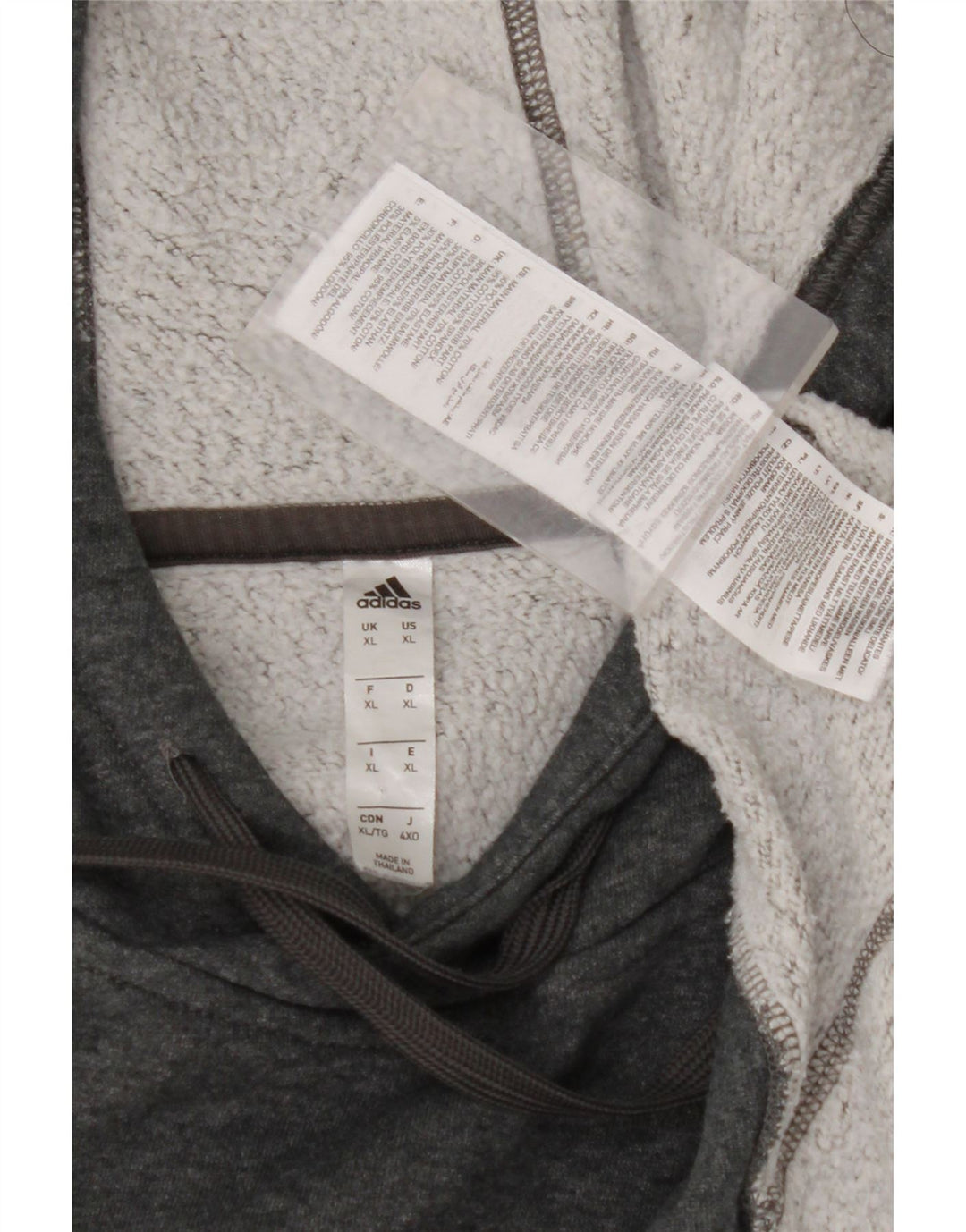 ADIDAS Mens Hoodie Jumper XL Grey Cotton