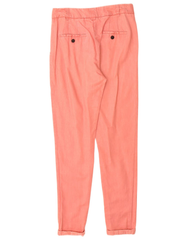 Zara Womens Pegged Chino Trousers XS W24 L29 Pink Lyocell