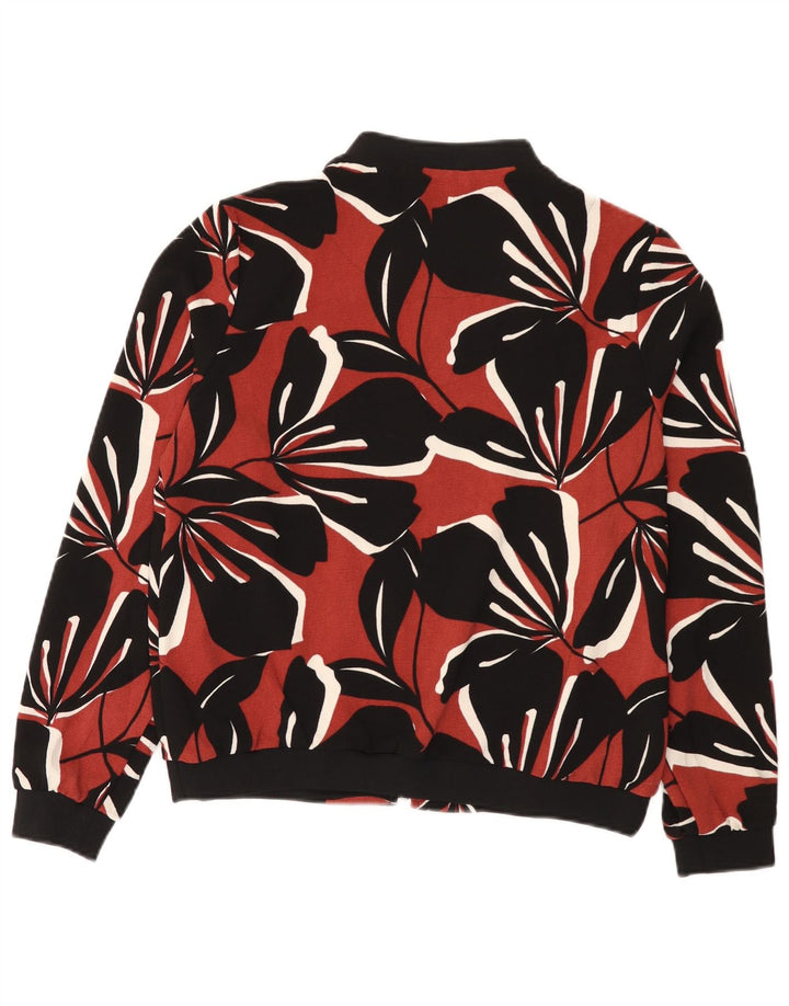 Marks & Spencer Womens Bomber Jacket UK 12 Medium  Black Floral Polyester