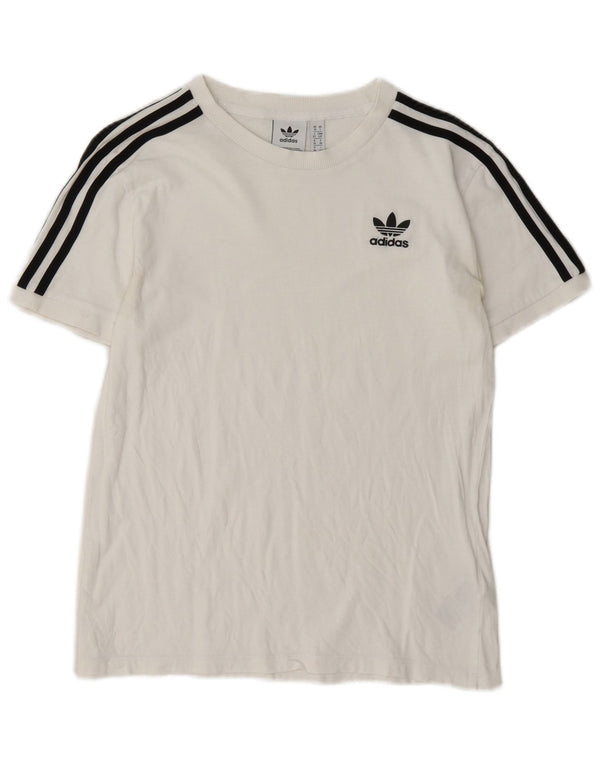 Adidas Womens Graphic T-Shirt Top UK 10 Small White Cotton
