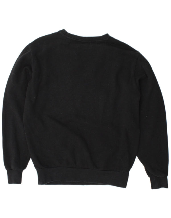 ELLESSE Womens Oversized Graphic Sweatshirt Jumper UK 10 Small Black