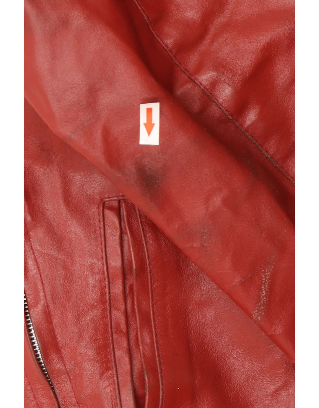 Vintage Womens Leather Jacket UK 14 Medium Red