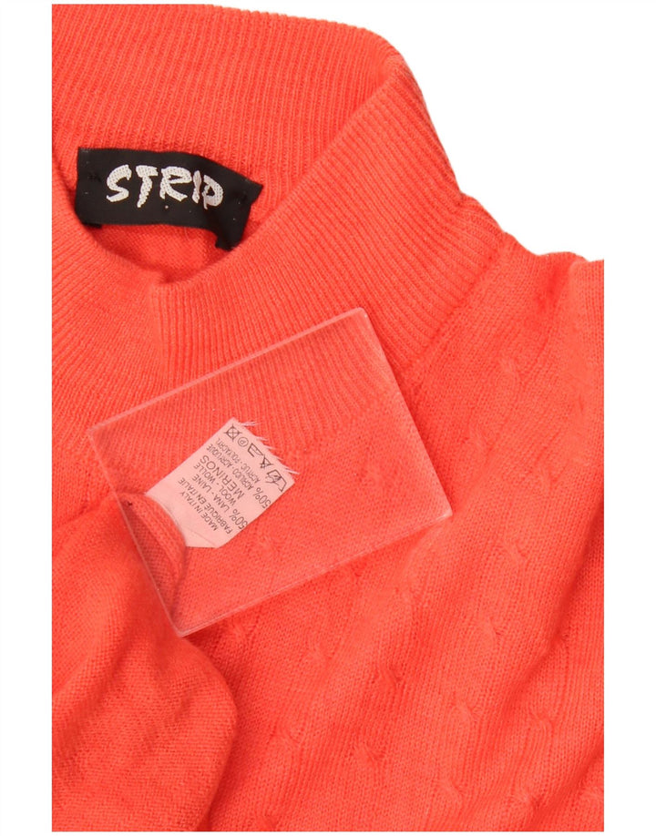 Vintage Womens Turtle Neck Jumper Sweater UK 16 Large Orange Wool