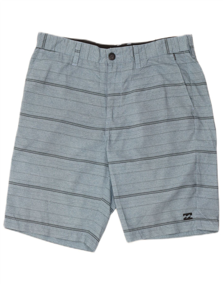 Billabong Mens Chino Shorts W33 Medium Blue Striped Polyester