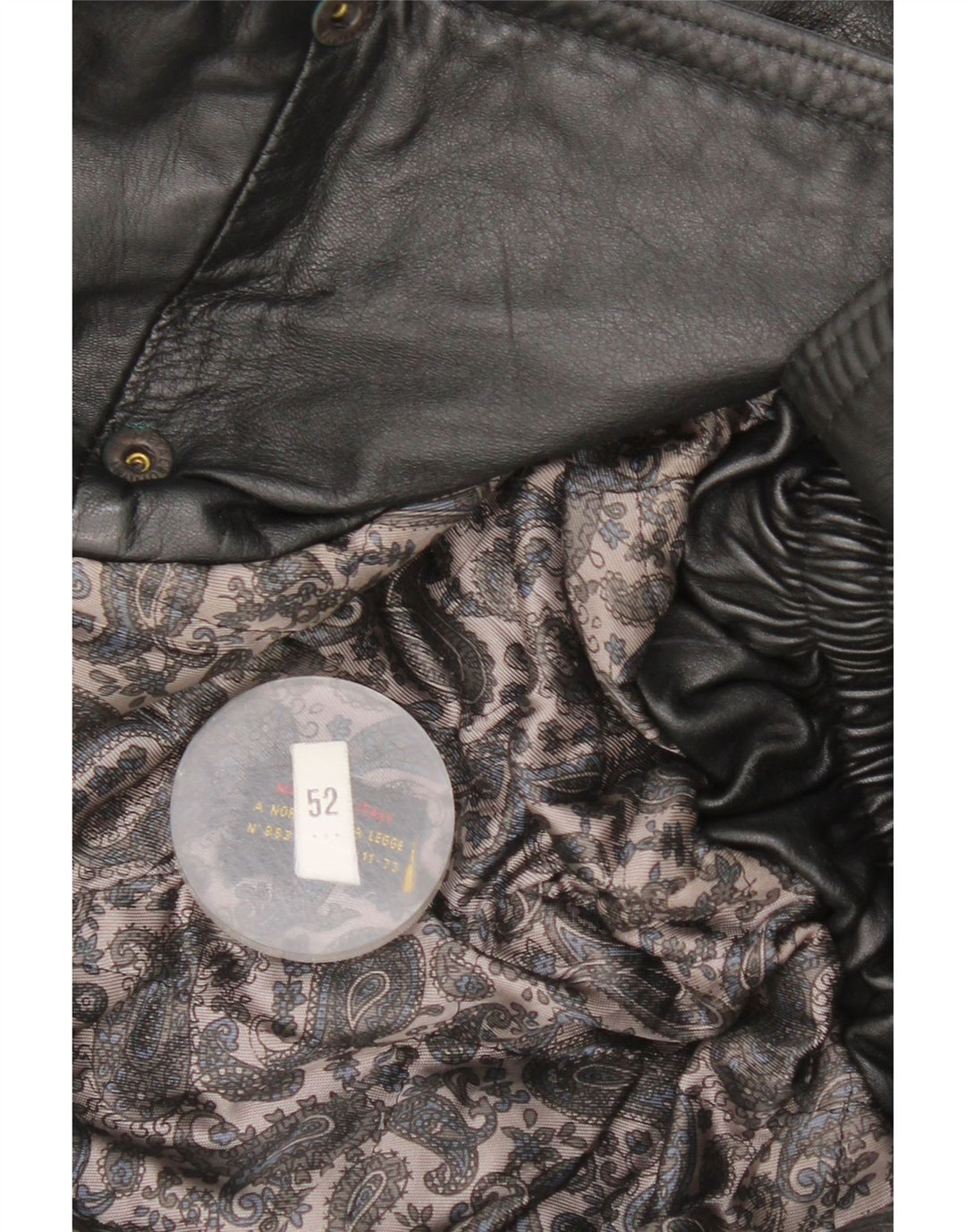 Vintage Mens Double Breasted Leather Jacket IT 52 XL Black Leather